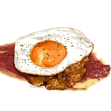 ハンバーグ目玉焼き