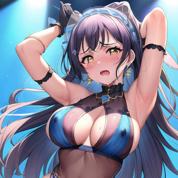 シースルーアイドル衣装 腋見せ 涙目 海未ちゃんっぽい娘