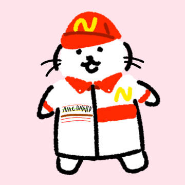 ハンバーガー屋ニャクドナルドで働く猫