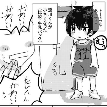 トートツに小さくなった流川と夢主の夢漫画