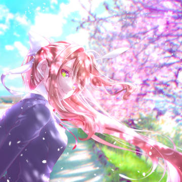 君と歩く桜道
