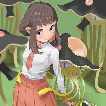 リククラゲの群れに囲まれたオレンジアカデミー生徒
