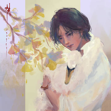 a boy and his swan