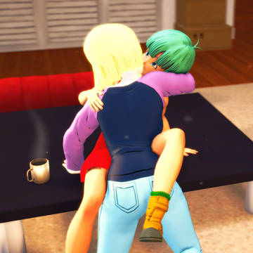 Android 18 and Bulma hanging out
