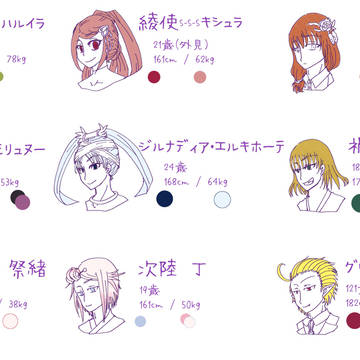 キャラ色味簡易確認表