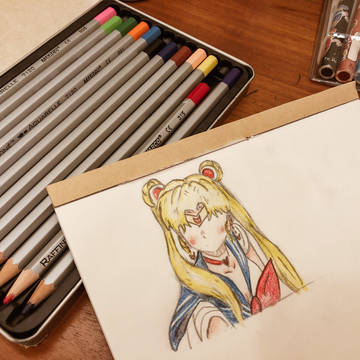 セーラームーンの色鉛筆絵