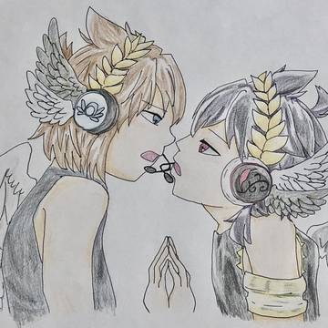 天使2人でトレス絵