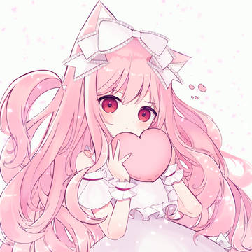 ピンク髪猫耳少女❤️