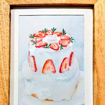 手作りのイチゴケーキ