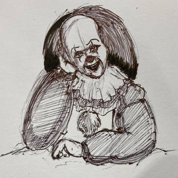 ペニーワイズ2枚と年賀用兎絵