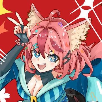 お絵かきが大好きでポップなキツネ巫女少女、桜ちゃん