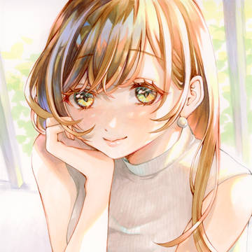 頬杖お姉さん
