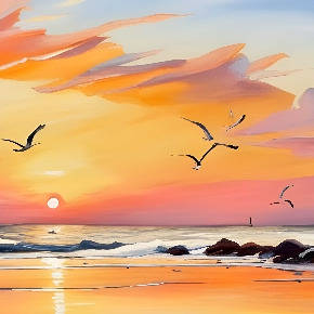 serene coastal landscape