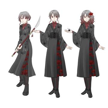 TRPG「灰と甘露」立ち絵（絡新婦）