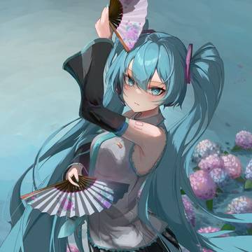 紫陽花とミクさん
