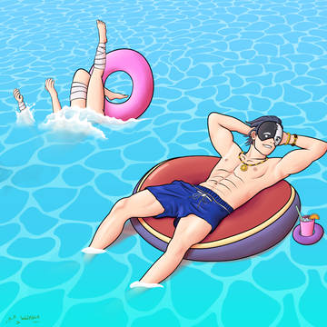 Vanir and Megumin Beach Fun