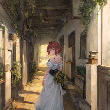 振り向く少女