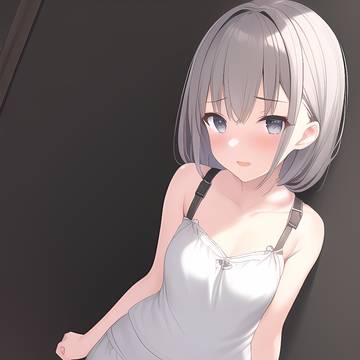 銀髪キャミ少女