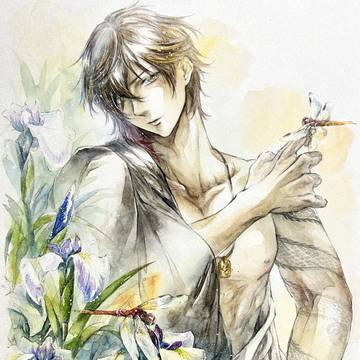 大倶利伽羅と花菖蒲