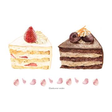 ショートケーキとガナッシュケーキ
