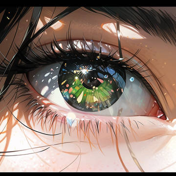 The shining eyes of a girl