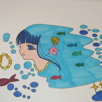女の子まとめ線画と本番絵