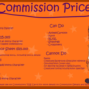 NEW Commissions Listing