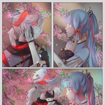 桜の下で