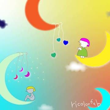 colorful moon