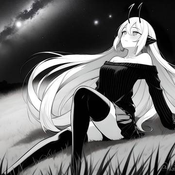 Moth girl and the sky