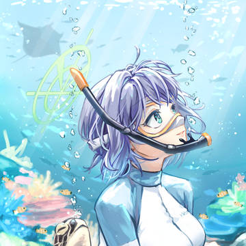 水着サキとぷくぷくウミガメ