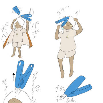 洗濯バサミ雀虐