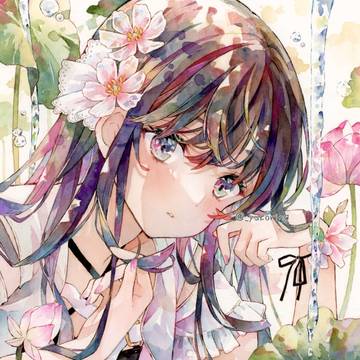 透明水彩*蓮