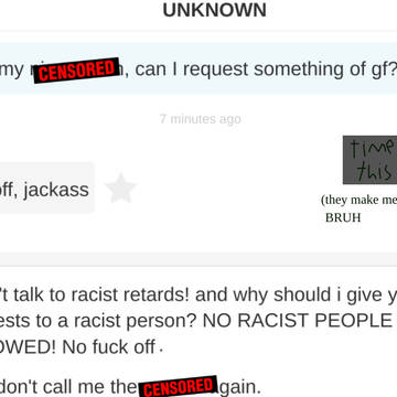 FUCK OFF RACIST JERKS
