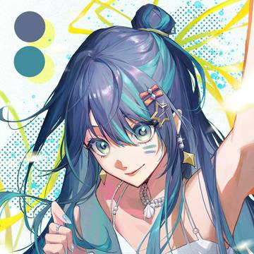 メタリックアッシュ×ターコイズブルー