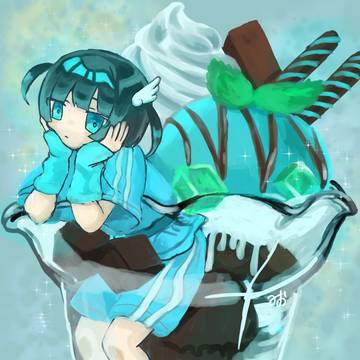 天使のチョコミントパフェ