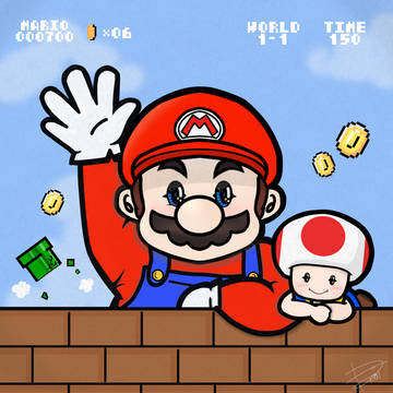 キノコ食べ過ぎマリオとキノピオ🍄