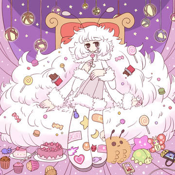 玉座に座るばぐりちゃん