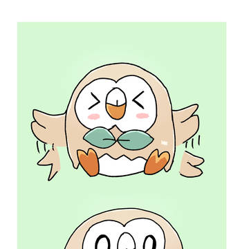飛ぶ練習をするモクロー
