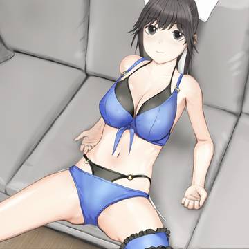 水着愛花 ソファーでH　（描きかけ）