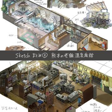 【スケッチ】温泉旅館まとめ