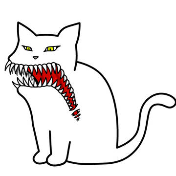 张开嘴成为怪物的猫猫