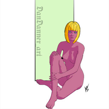 Pixel art girl front