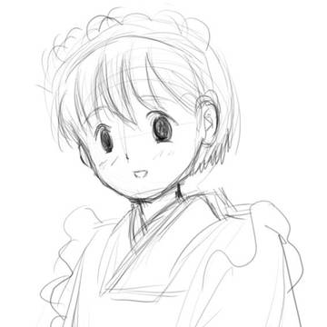 和装メイド(仮)　※下描き段階
