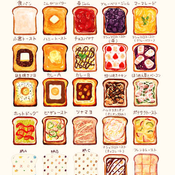 トーストのまとめ🍞🍓🍇🍫🍌🥛