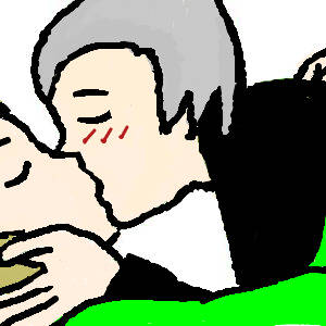 抱き合ってキス
