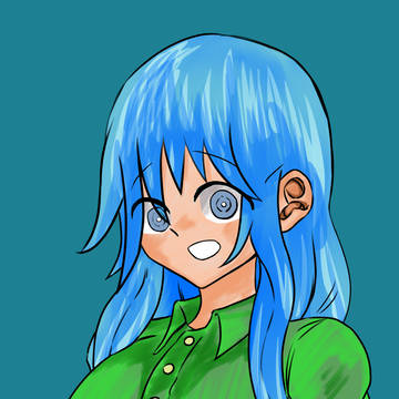 青髪の女の子