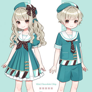 チョコミント×セーラー服な双子ちゃん