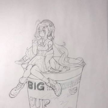 ミクちゃんのフィギュアを描く