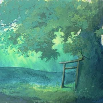 鳥居と御神木